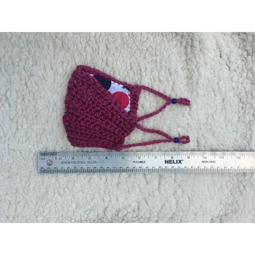 WOMEN Masks Handmade Crochet Reusable, Lined Pink